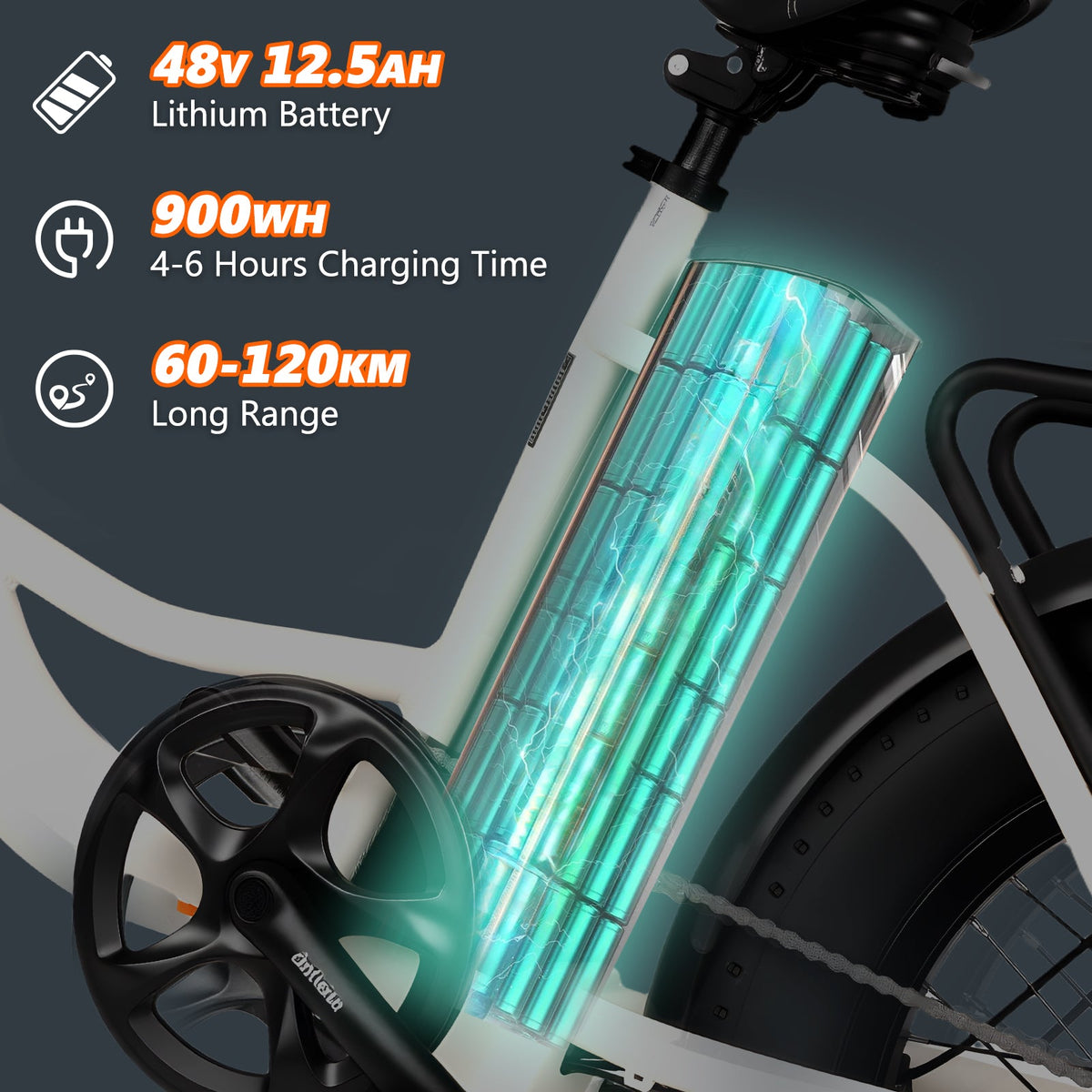 SUNNIGOO B5 urban e-bike details: headlight, taillight, disc brakes and Shimano 7-speed drivetrain