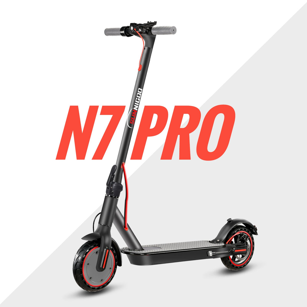 8.5 inch puncture-proof solid tire on a SUNNIGOO electric scooter