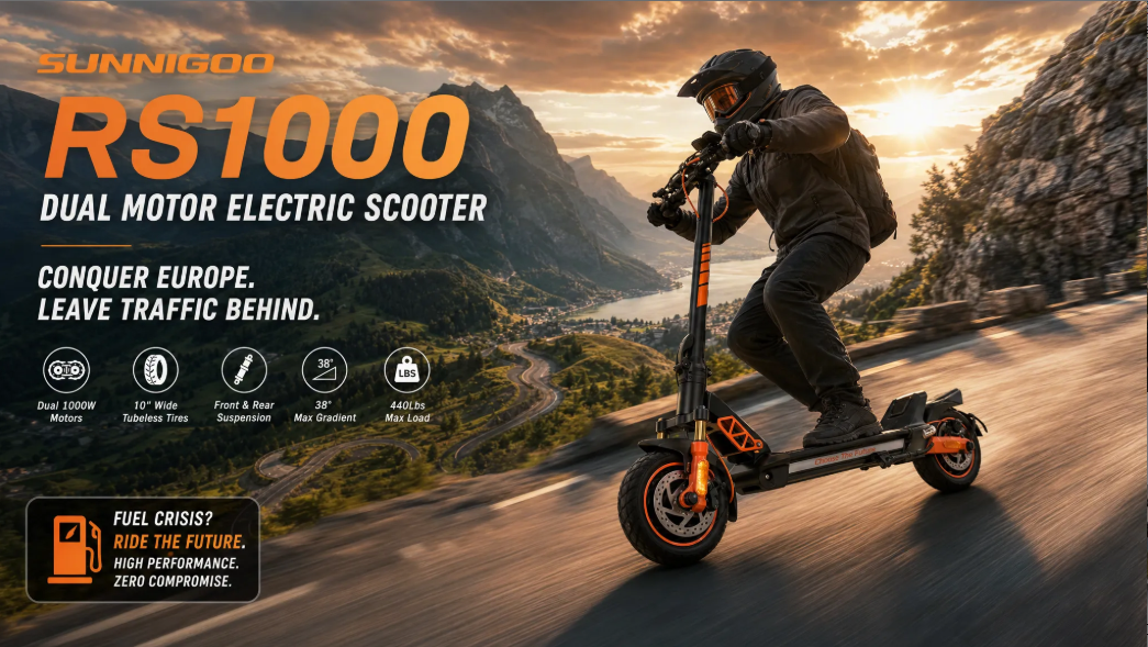 SUNNIGOO RS1000 Dual Motor Electric Scooter — Power Europe's New Commute