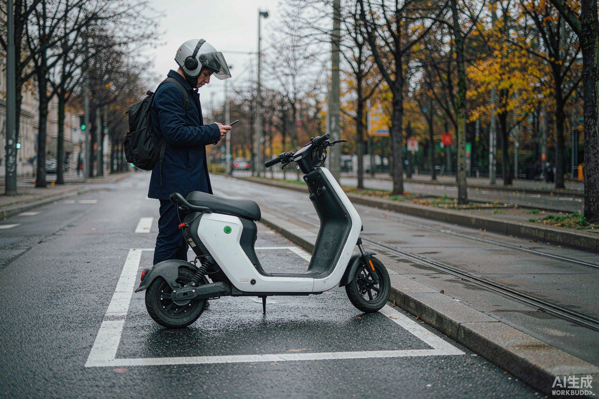 SUNNIGOO N5 ABE e-scooter parked in a marked bay on a German city street