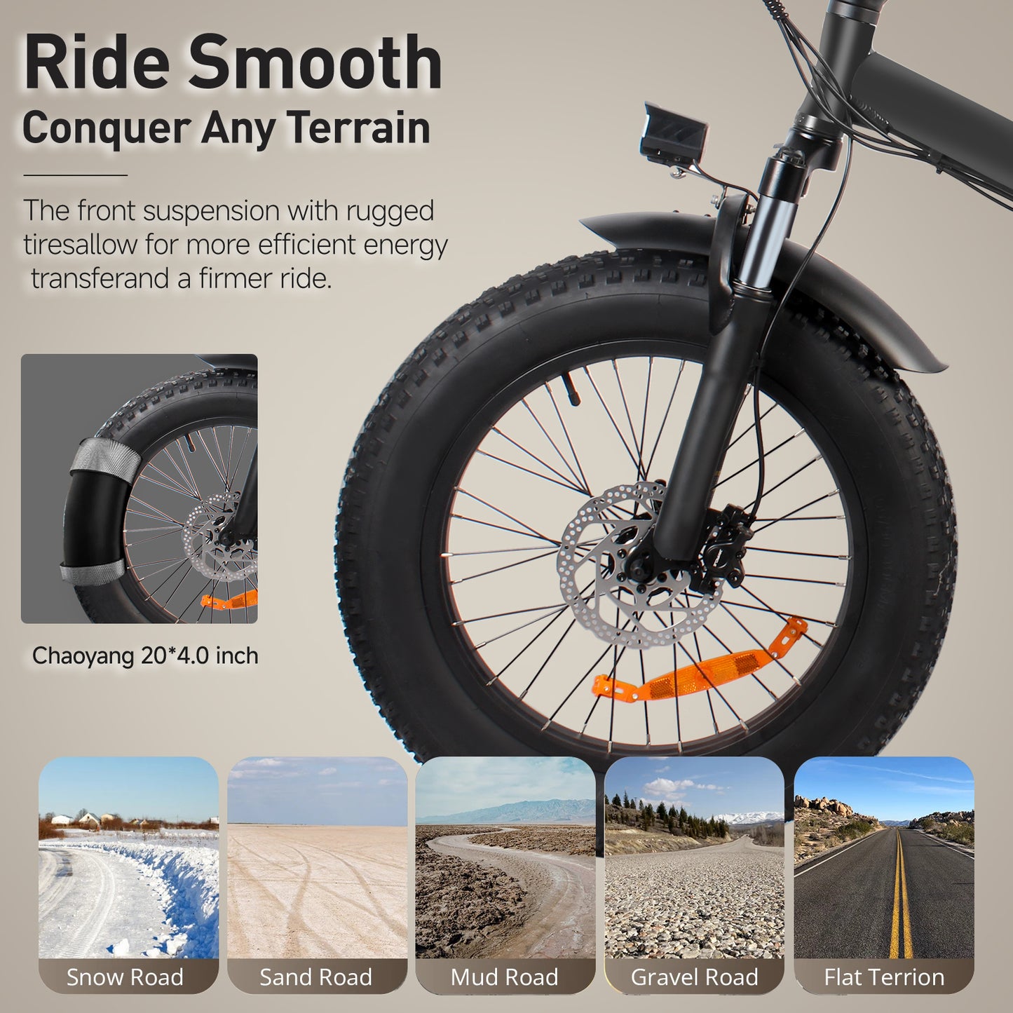 SUNNIGO B4 ebike Folding Electric Bike 48V 12.5Ah Removable Battery 50-80 km Range 20'' ×4.0'' Fat Tire 7-Speed E-Bike