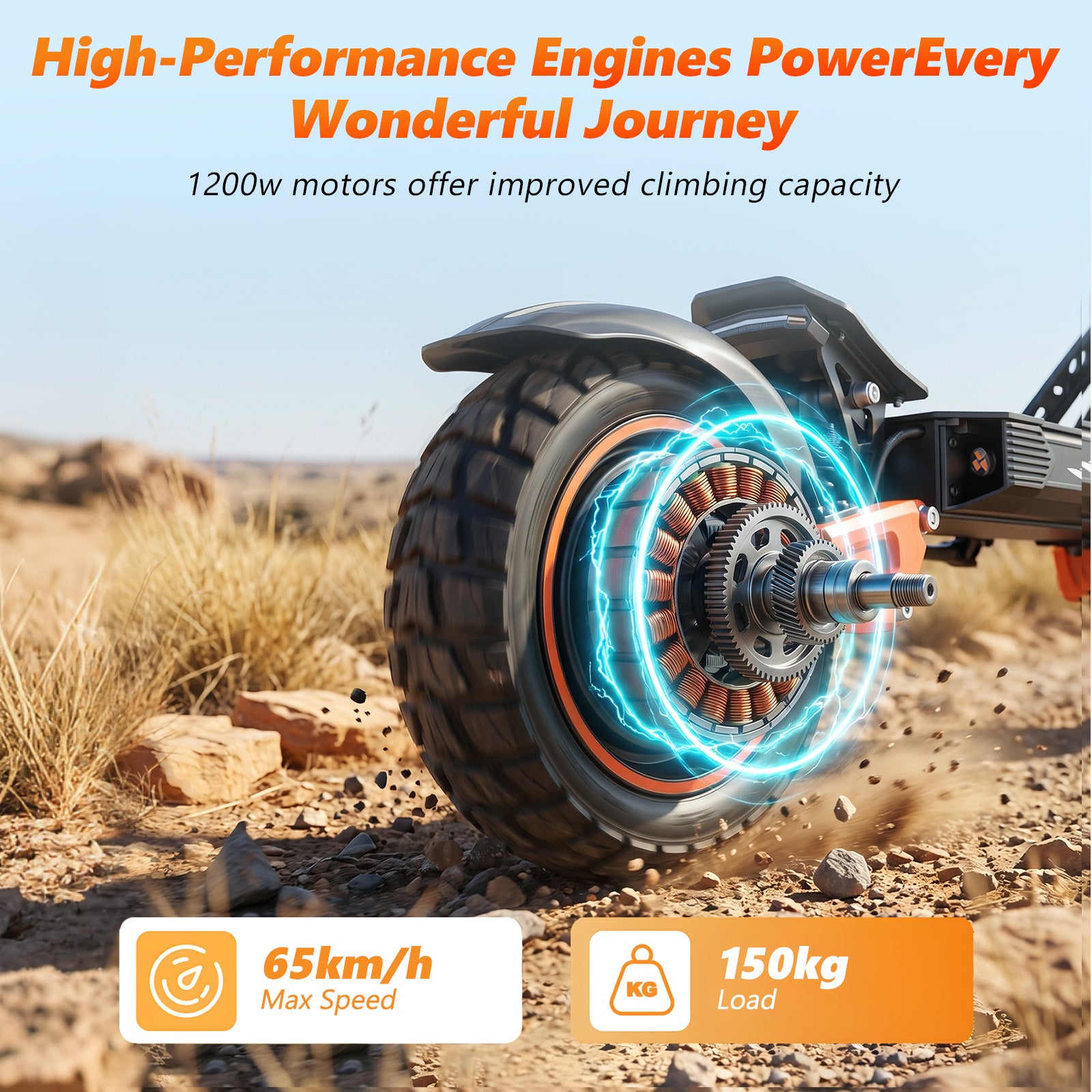 11-inch pneumatic tire and shock absorption system on SUNNIGOO X2 MAX high performance electric scooter