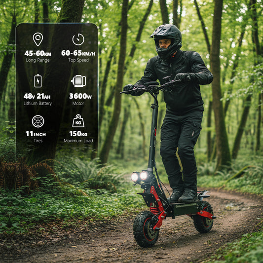 SUNNIGOO X7 Dual Motor Electric Scooter| 1800W Motor 48V 21Ah Battery 80Km Range 150 Kg Loag