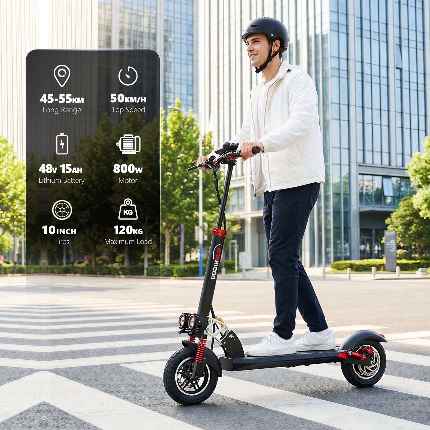 SUNNIGOO N3LMAX Electric Scooter | 48V 15Ah Battery | LCD Digital Meter | 50km/h Max Speed | 55km Max Range | Removable Seat | Foldable Off-Road Scooter