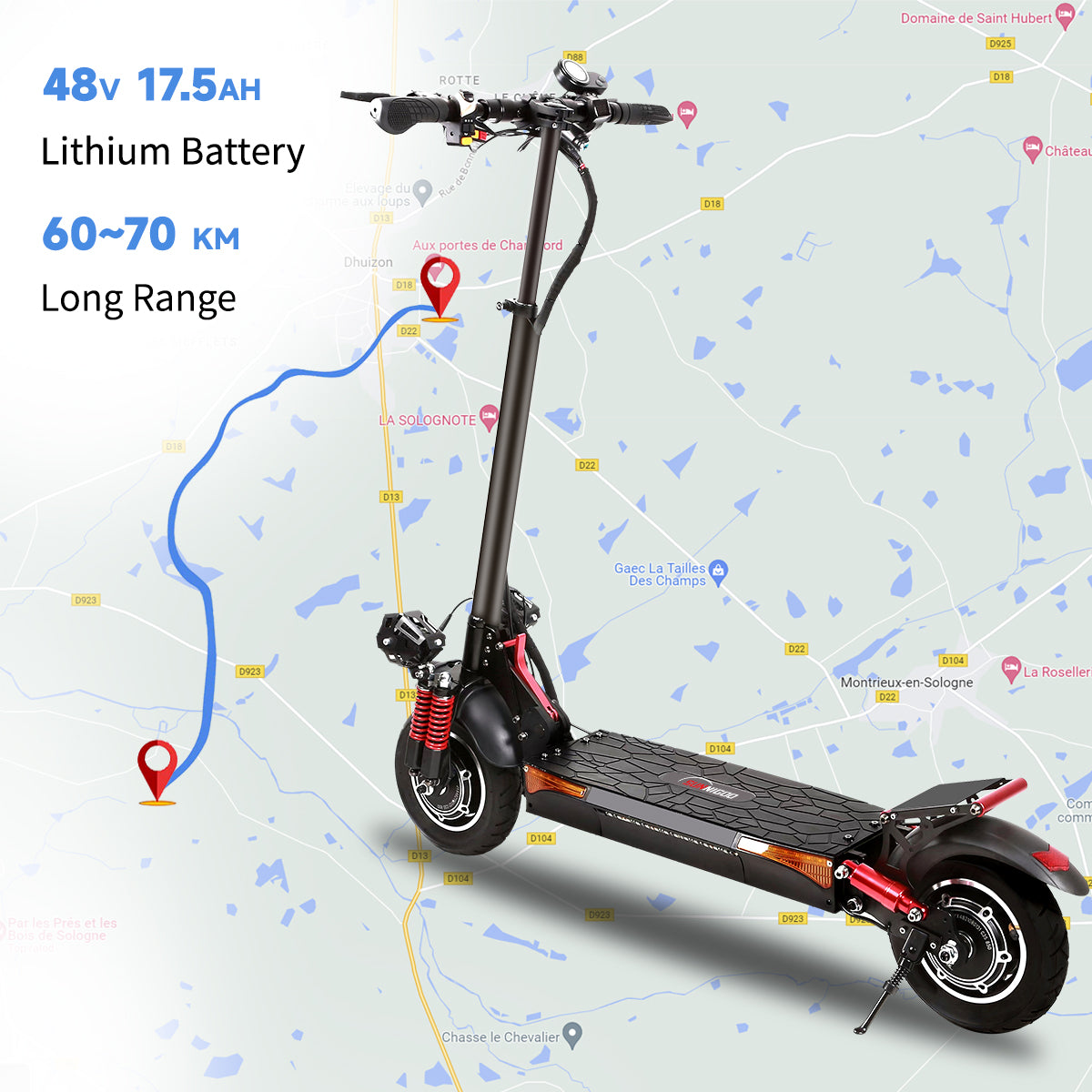 SUNNIGOO X4 Electric Scooter | 45 Km/h | 2*800w Motor 48V 17.5Ah 10inch Pneumatic Tyres
