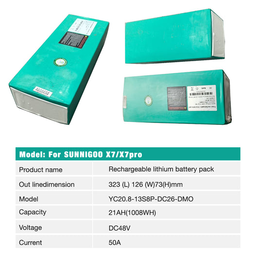 Original 48V 21Ah for SUNNIGOO X7/X7PRO Electric Scooter  Lithium Battery 13S6P