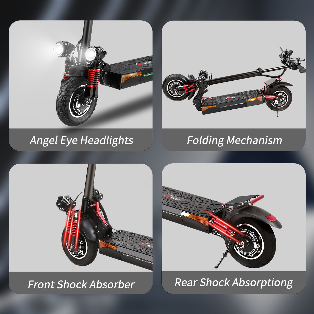SUNNIGOO X4 Electric Scooter | 45 Km/h | 2*800w Motor 48V 17.5Ah 10inch Pneumatic Tyres