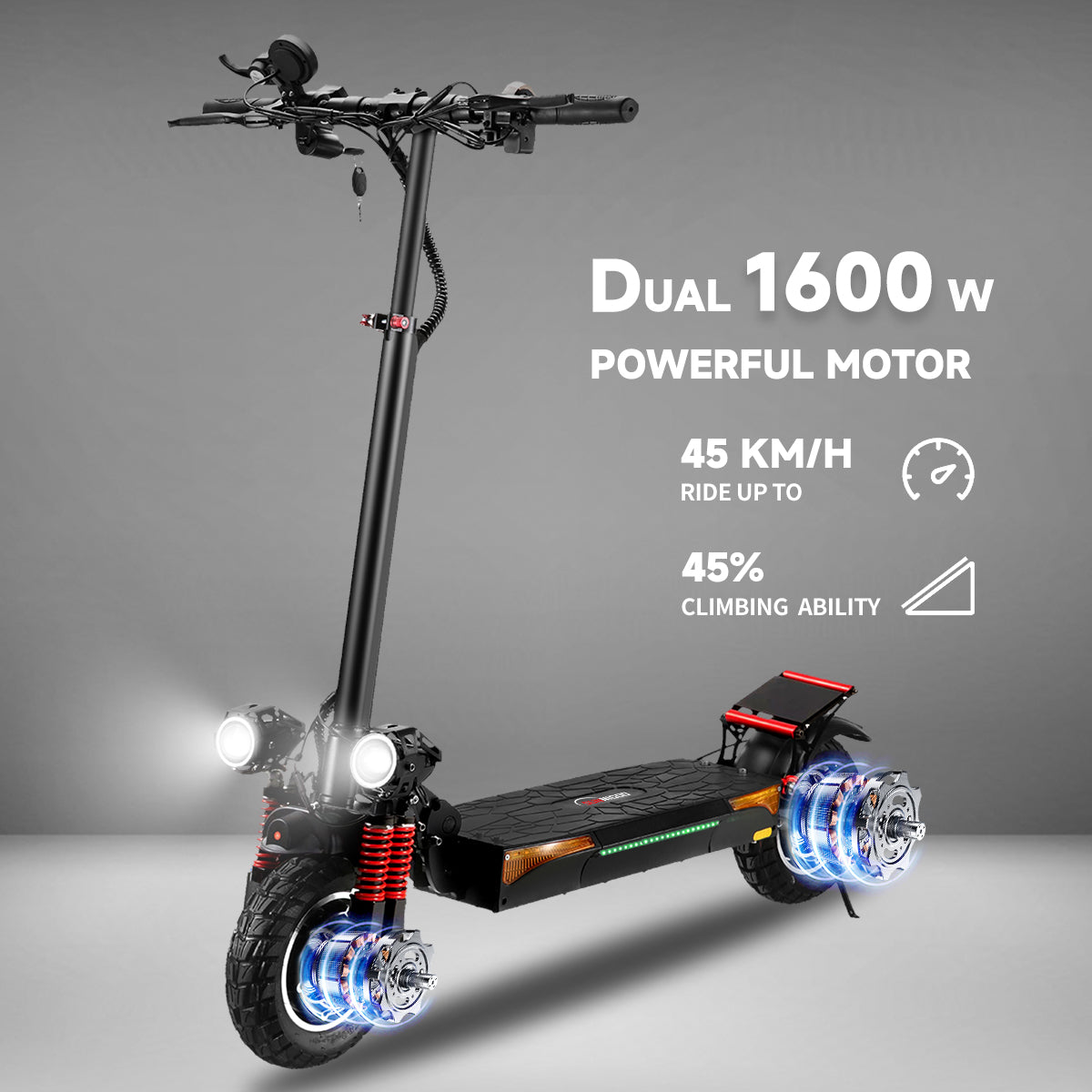 SUNNIGOO X4 Electric Scooter | 45 Km/h | 2*800w Motor 48V 17.5Ah 10inch Pneumatic Tyres