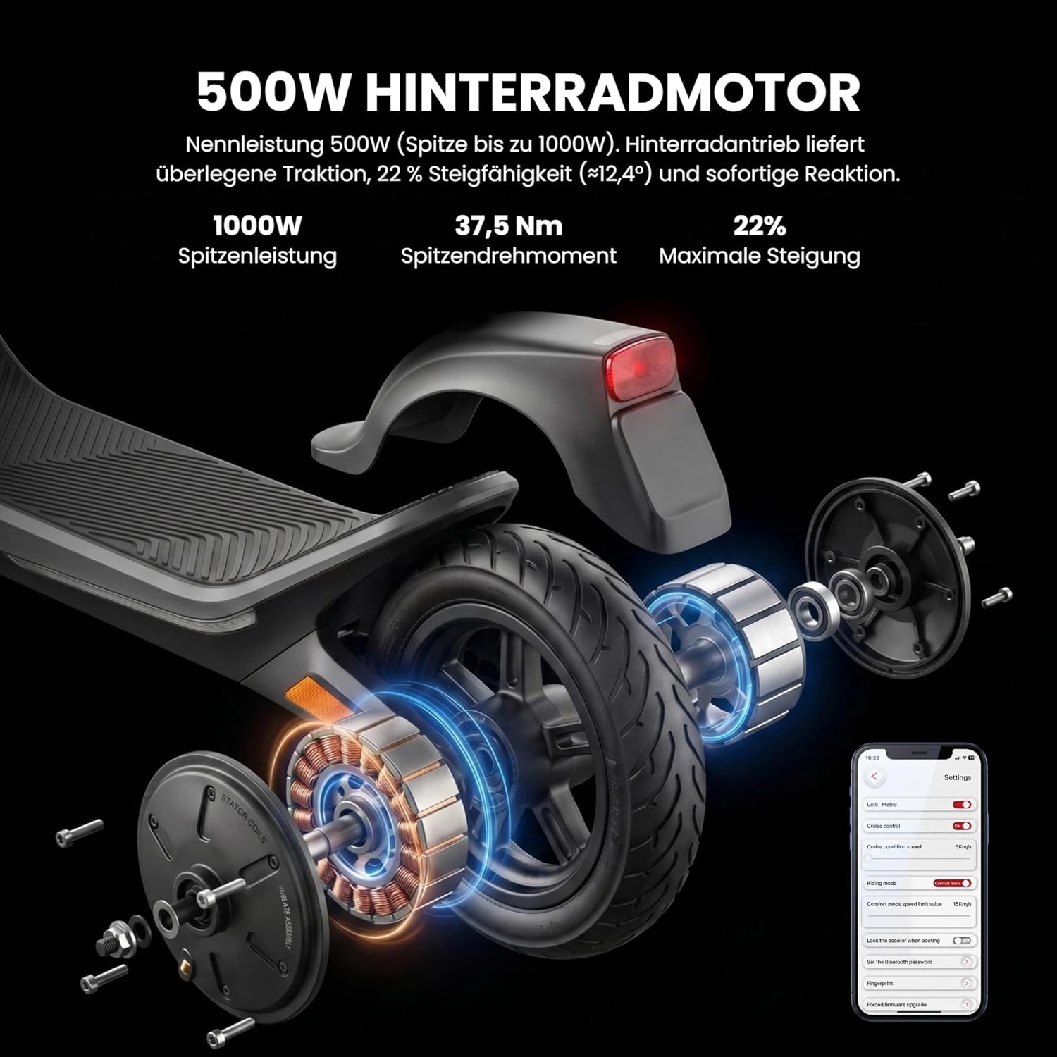 SUNNIGOO N6 Electric Scooter – 500W, 30km/h, 10" Fat Tire