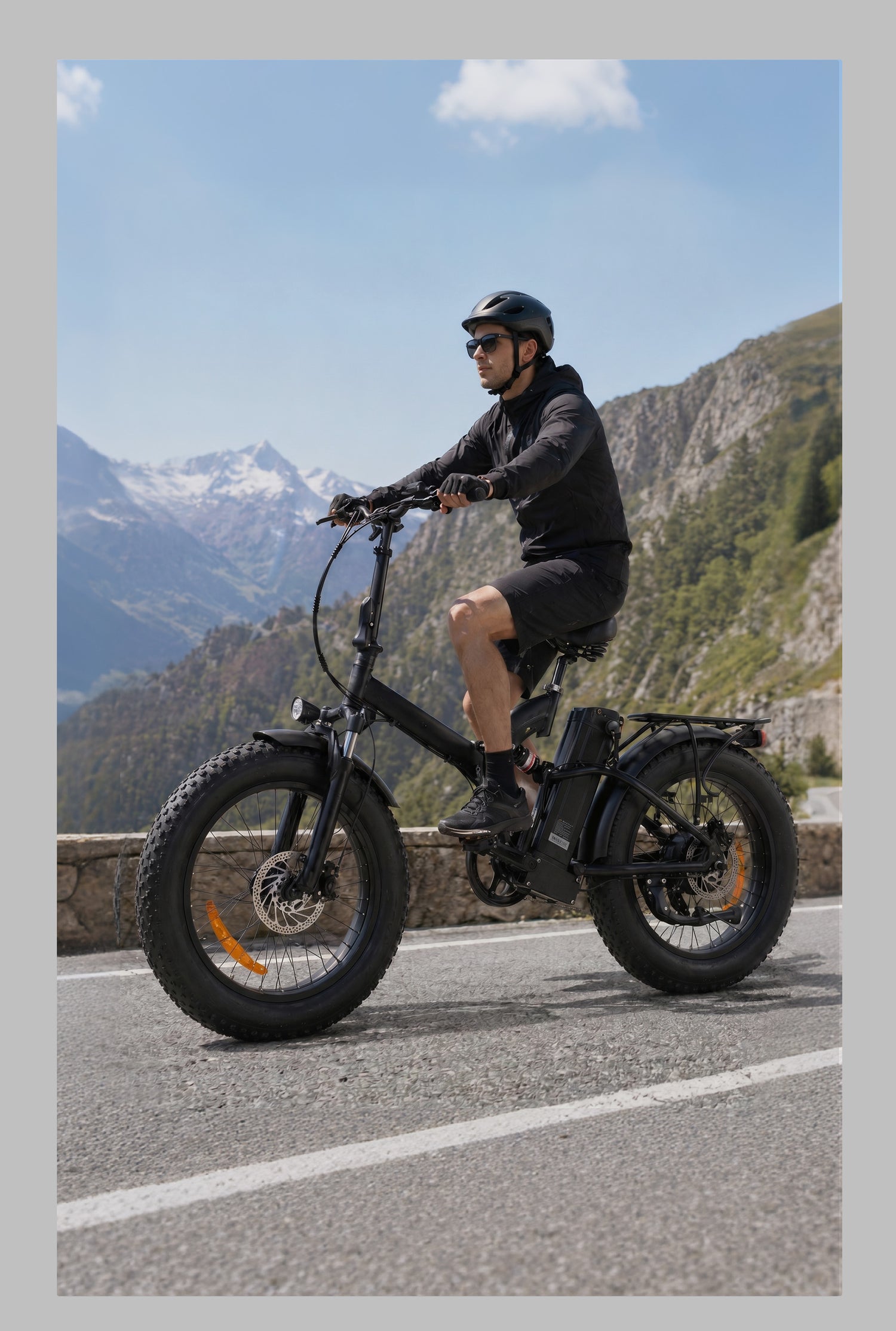 Vélo électrique pliable SUNNIGO B4, batterie amovible 48 V 12,5 Ah, autonomie de 50 à 80 km, pneus larges 20'' × 4,0'', 7 vitesses.