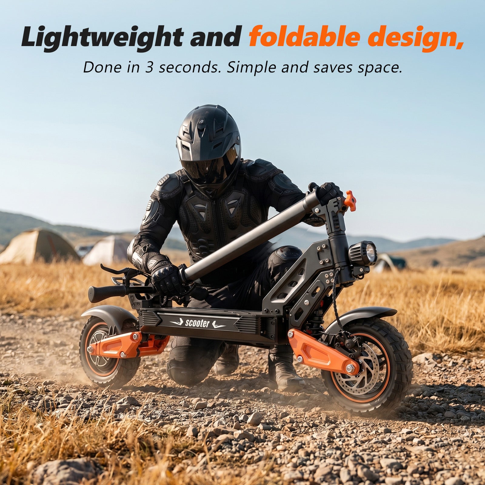 Portable foldable mechanism for easy storage, SUNNIGOO X2 MAX adult electric scooter