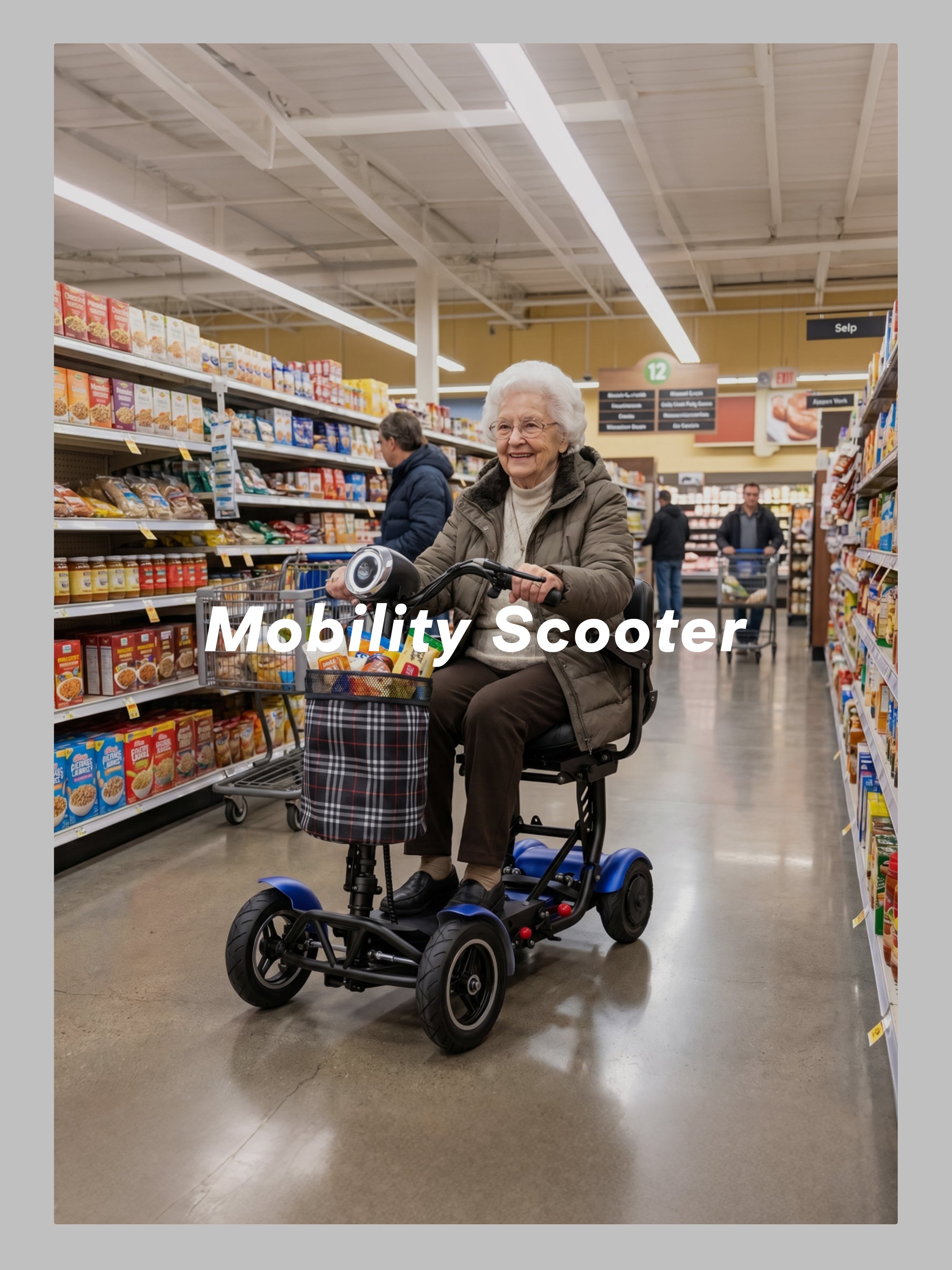 Foldable electric mobility scooter for adults with seat and 10-inch tires