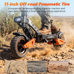 Adult riding SUNNIGOO X2 MAX 1200W electric scooter on off-road bumpy terrain