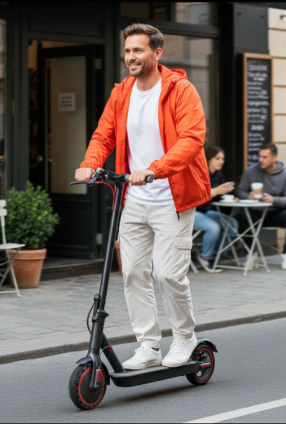 SUNNIGOO foldable electric scooter with free lock and phone holder EU road legal