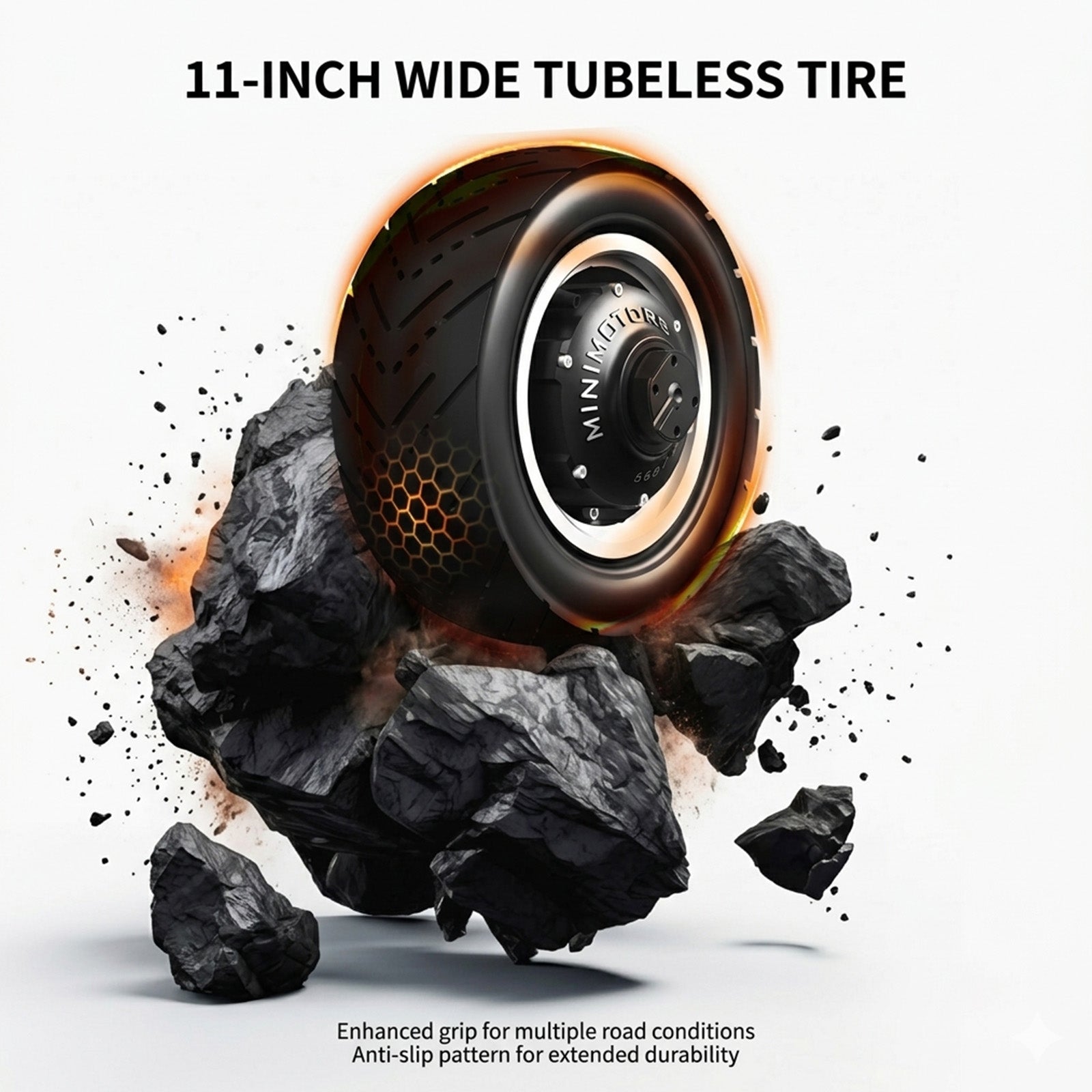 Sunnigoo S7 11-Inch Wide Tubeless Tire