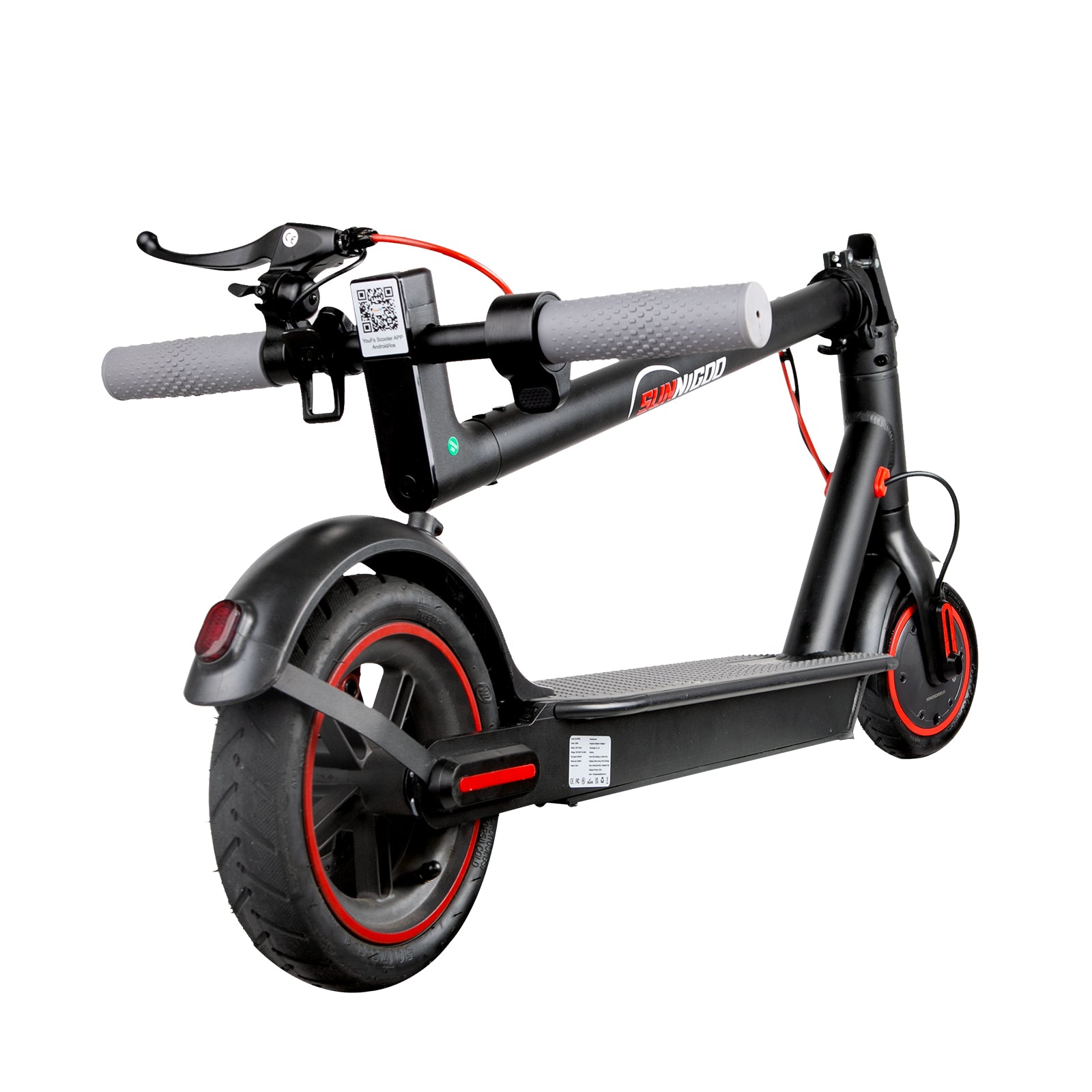 An ultra-lightweight 12.5kg electric scooter folded for easy transport and storage