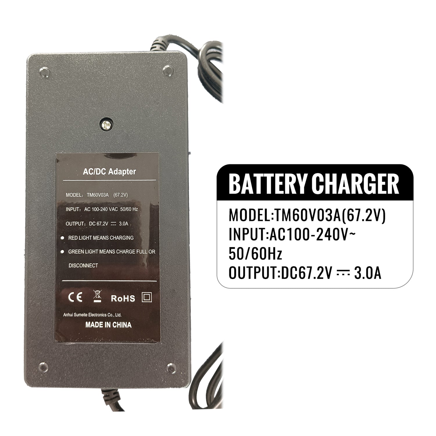 Chargeur rapide pour trottinette électrique X10 67,2 V-3,0 A